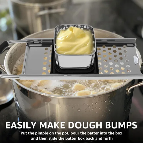 Miniatura 6 de Spaetzle Maker de acero inoxidable, prensa Spaetzle con mango de agarre, prensa alemana para fabricar fideos con espátula, colador skimmer y cepillo