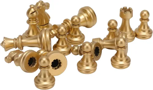 Miniatura 3 de Honio Juego de ajedrez dorado y plateado duradero de 1.93 pulgadas para juegos de rompecabezas