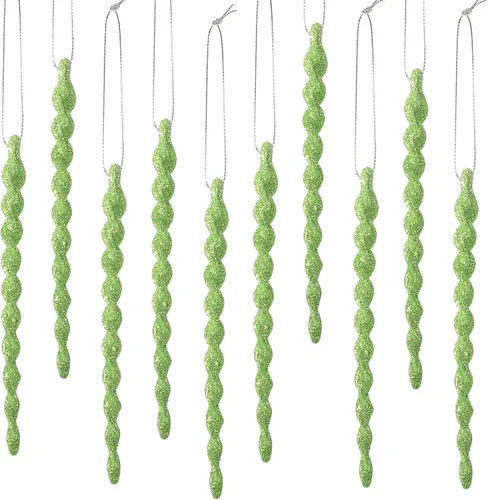 Miniatura 42 de 30 piezas de carámbanos de plástico trenzados para árbol de Navidad; adornos colgantes para árbol de Navidad, fiesta de Navidad, boda, fiesta