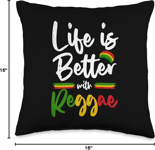 Miniatura 4 de Reggae Gift Rasta Jamaican Accessories & Stuff Divertido diseño jamaicano para hombres y mujeres, almohada de reggae y amantes de la música rasta
