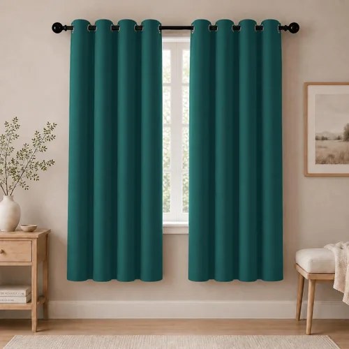 Miniatura 123 de Cortinas de oscurecimiento de habitación de 45 pulgadas de largo para dormitorio y sala de estar, cortinas térmicas aislantes con ojales