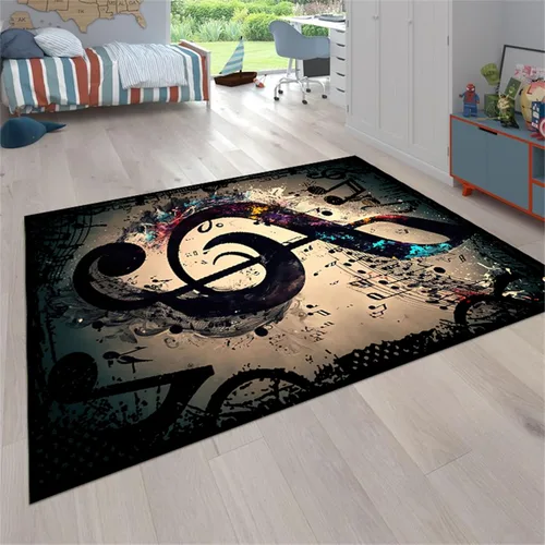 Miniatura 11 de Alfombra de guitarra, 3 x 4 pies, alfombra de guitarra eléctrica, para interiores, antideslizante, reducción de ruido, lavable a máquina, alfombra