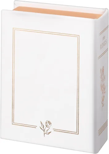 Miniatura 3 de Lillian Rose Caja de libros para anillos de boda, tamaño único, color blanco