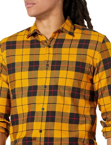 Miniatura 73 de Amazon Essentials Camisas de franela de manga larga para hombre, corte ajustado, a cuadros con botones