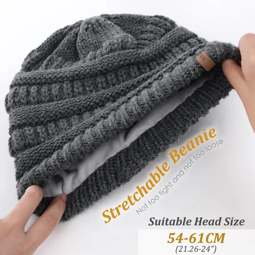 Miniatura 57 de FURTALK Gorros de invierno para mujer, con forro polar, gorro de punto holgado y cálido, gorro de esquí