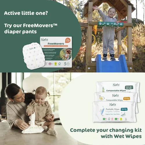 Miniatura 11 de Naty BioEmbrace - Pañales para bebé, certificado seguro para la piel sensible, protección contra fugas de hasta el 100 %, suavidad a base