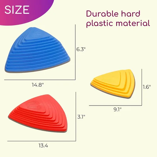 Miniatura 6 de 12 piezas de piedras antideslizantes para carreras de obstáculos para niños, para interiores y exteriores, patio de recreo sensorial