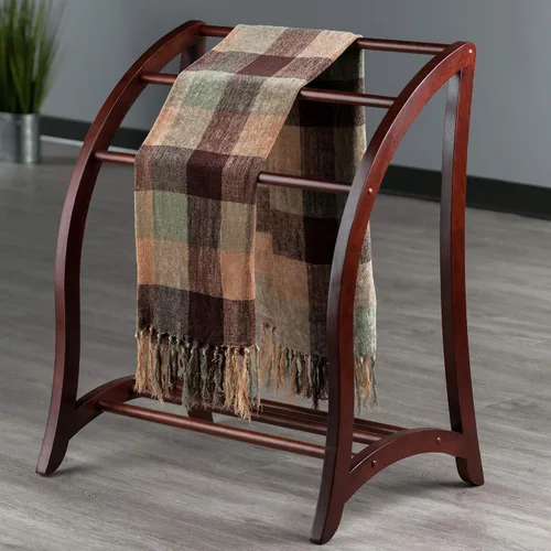 Miniatura 8 de Winsome Wood – Estantería para colchas con 3 estantes, nogal antiguo (94036)