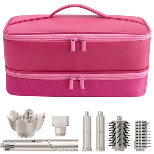 Miniatura 12 de Adworte Estuche de transporte de viaje para secador de pelo Shark Flexstyle FlexFusion Airwrap Brush de doble capa, accesorios para el cabello