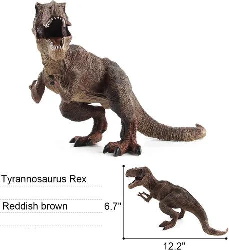 Miniatura 3 de Tinsow Juguete grande de dinosaurio T-Rex de 12 pulgadas, figura grande de Tiranosaurio Rex para coleccionistas, decoración de fiesta, regalos