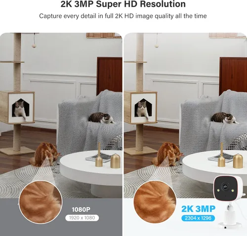 Miniatura 4 de Jennov Cámaras de seguridad 2K, cámaras WiFi para interiores para seguridad del hogar, cámaras para mascotas con enchufe, doble banda