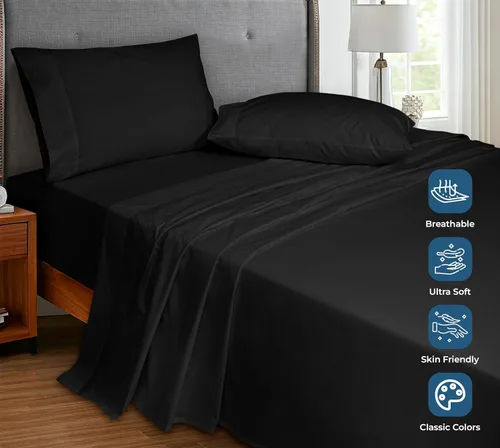 Miniatura 4 de Royale Linens Sábana encimera de tamaño individual XL 100% Algodón Orgánico – Super suave – Sábanas superiores de percal – Sábana encimera