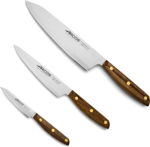 Miniatura 18 de ARCOS Cuchillo Tomate Acero Inoxidable 5 Pulgadas. Cuchillo de Cocina para Verduras. Mango Ovengkol Madera 100% Natural FSC y Hoja 5.118 in. Serie