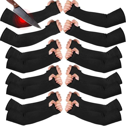 Miniatura 18 de JaGely 6 pares de mangas resistentes a cortes nivel 5 con agujero para el pulgar de 18 pulgadas, mangas de protección para brazos para granjeros