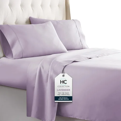 Miniatura 16 de HC COLLECTION Sábanas de cama California King, Hotel Luxury Platinum Serie 1800, sábana encimera de microfibra cepillada, sábana bajera de bolsillo