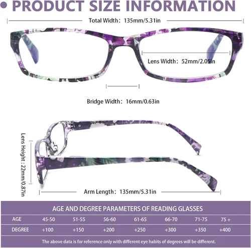 Miniatura 4 de Lentes de lectura para mujer, con bloqueo de luz azul, para lectura de computadora, patrón impreso, elegantes anteojos