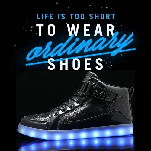 Miniatura 2 de IGxx Zapatos con luz LED para niños, tenis de alta calidad, zapatos con luces para niños, carga USB, entrenadores luminosos intermitentes
