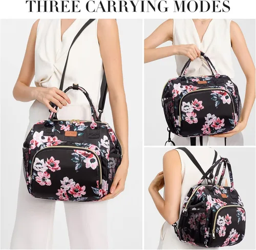 Miniatura 3 de MCBD Lonchera térmica para mujer, bolsa grande de 3 vías de transporte, mochila enfriadora reutilizable a prueba de fugas con correa ajustable