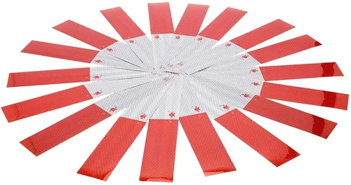 Miniatura 8 de Cinta reflectante, 2 x 12 x 20 unidades, cinta reflectante impermeable para exteriores, impermeable, para remolques, rojo/blanco autoadhesivo