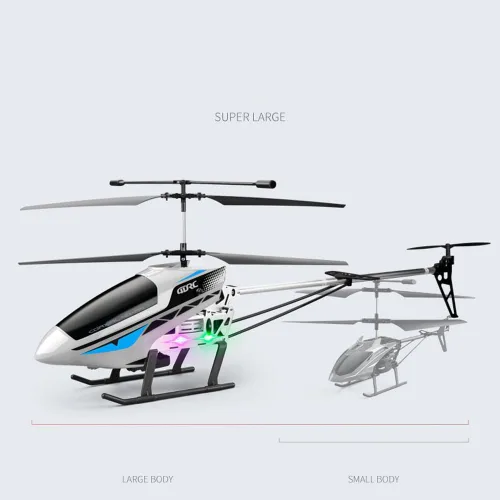 Miniatura 6 de Helicóptero Rc resistente a la caída grande rojo 3.5 canales de control remoto helicóptero juguetes regalo con luz LED noche