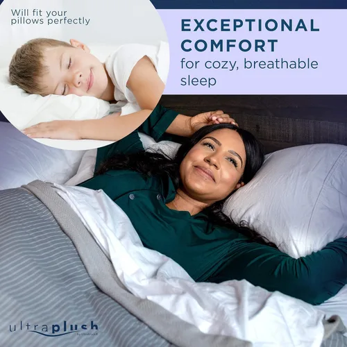 Miniatura 7 de UltraPlush - Juego de 2 protectores de almohada impermeables para cama king