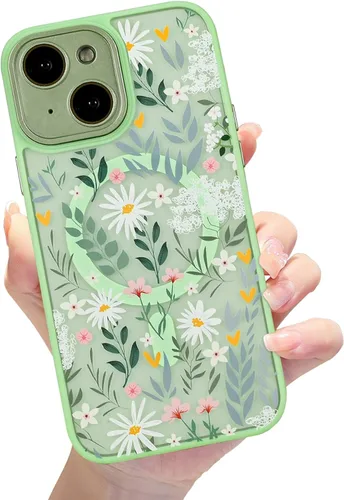 Miniatura 11 de Compatible con el teléfono 13 Pro - Funda magnética mate translúcida, de lujo, a prueba de golpes, magnética y con bonito patrón de flores, carcasa