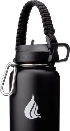 Miniatura 7 de HYDRO CELL - Asa de cuerda de paracaídas para botellas de agua de boca ancha - Correa de transporte con anillo de fijación y accesorio de mosquetón.