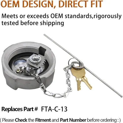 Miniatura 7 de Fokes Tapa de Combustible Diésel con Bloqueo de 2 3/8" Compatible con Freightliner M2 Camiones Semi de Caja Pequeños Tanque de Combustible, Tapa