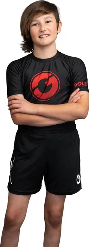 Gold BJJ Pantalones cortos de Jiu Jitsu para niños, ligeros para lucha juvenil, para artes marciales, lucha, boxeo y artes marciales mixtas