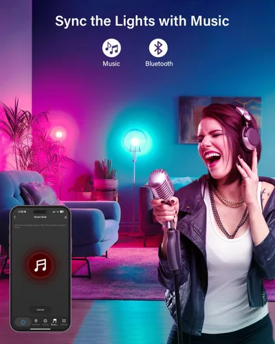 Miniatura 3 de Paquete de 6 bombillas inteligentes GU10, bombillas LED GU10 de 5 W, cambio de color, regulable, sincronización de música, temporizador, control