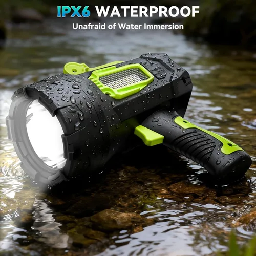 Miniatura 4 de Foco Recargable, 99,000 Lúmenes Foco LED Súper Brillante, 10000 mAh Focos de Largo Tiempo de Funcionamiento Impermeables, Foco de Mano para Verde
