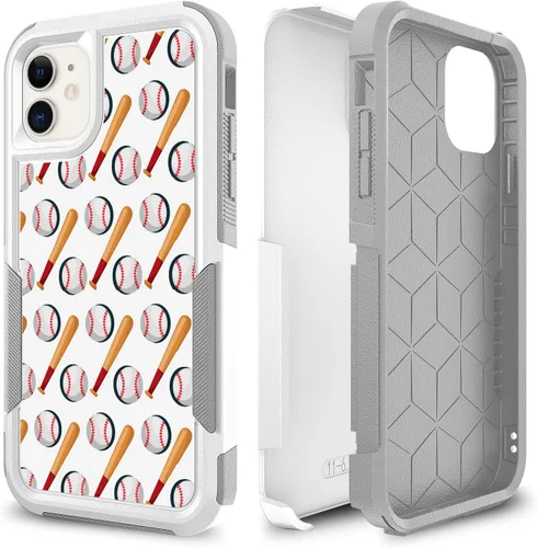 Miniatura 13 de Funda para iPhone 11, diseño deportivo de fútbol, absorción de golpes, policarbonato duro y silicona híbrida de doble capa de armadura Defender