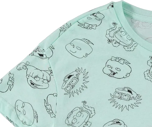 Miniatura 3 de Nickelodeon Camisa de moda de los años 90 de Rugrats Angelica y Reptar Allover Crop Top Skimmer Tee