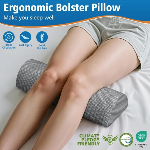 Miniatura 3 de Almohada grande de rodilla para dormir de lado, almohada de espuma viscoelástica de media luna para piernas, almohada de elevación de cuña de diseño
