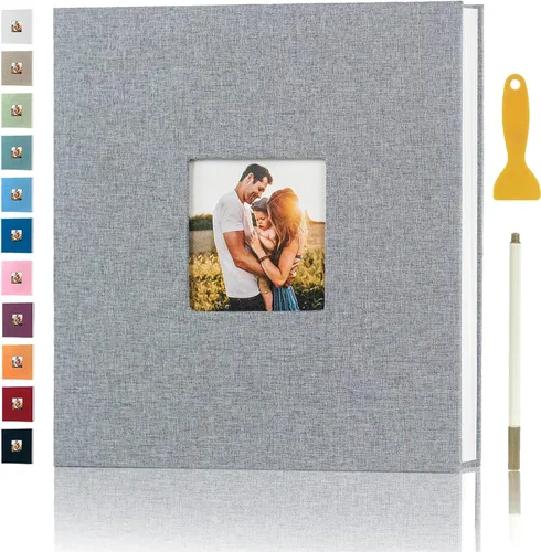 Miniatura 17 de Álbum de Fotos con Páginas Autoadhesivas para Fotos de 4x6 5x7 8x10 Pulgadas, Álbum de Fotos Magnético tipo Scrapbook con Páginas Adhesivas, Libros
