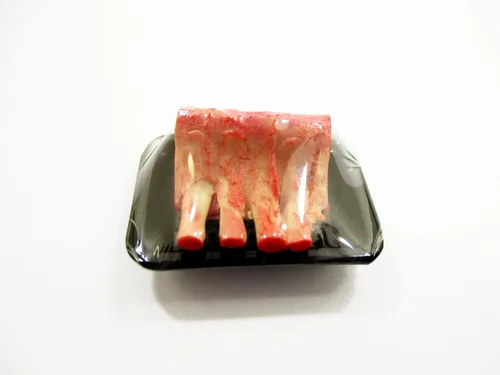 Miniatura 5 de Casa de muñecas Alimentos en miniatura Costillas crudas Cerdo Carne Supermercado Alimentos Pack Bandeja 16721
