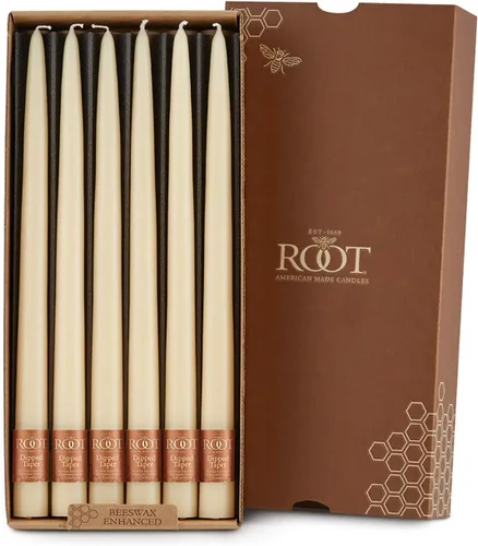 Miniatura 32 de Root Candles Velas sin aroma de cena Premium mezcla de cera de abejas en caja, 9 pulgadas, cera de abejas, 12