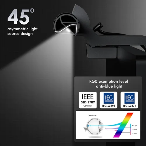 Miniatura 9 de Quntis Barra de luz para monitor con control remoto, 16.7 pulgadas, cuidado de los ojos, barra de luz para computadora sin deslumbramiento