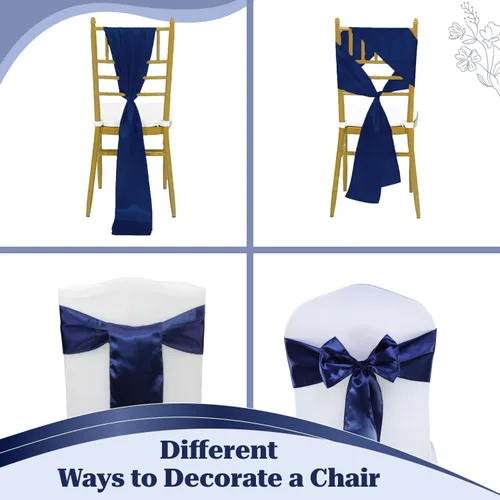 Miniatura 11 de mds - Lote de 10 lazos de satén para sillas de boda y eventos, para decoración de fiestas, 30 colores, Satin, 10 Verde oliva