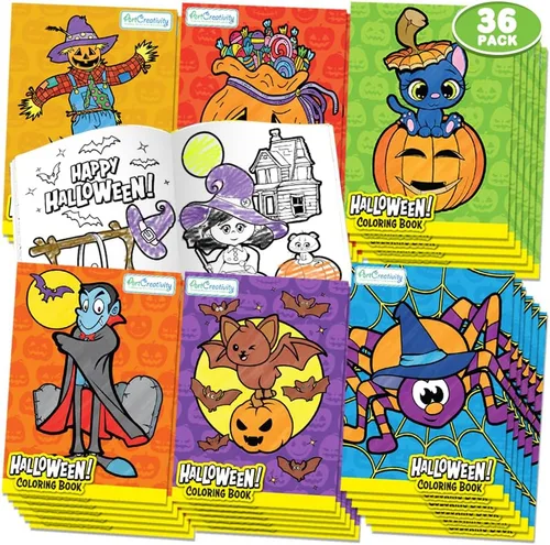 Miniatura 7 de ArtCreativity Libros para colorear de Halloween para niños, paquete de 24 mini folletos de 5 x 7 pulgadas, folletos de truco o trato, recuerdos