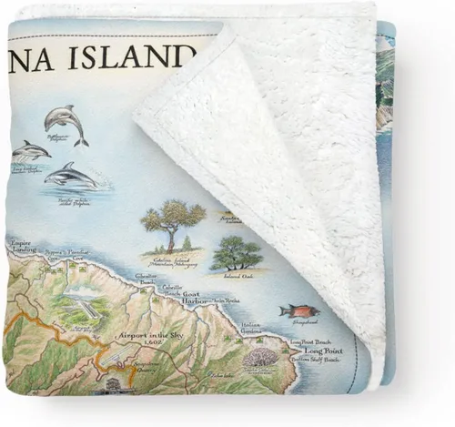 Miniatura 35 de Xplorer Maps Manta de forro polar del Parque Nacional Acadia Manta de 58 x 50 pulgadas Arte original dibujado a mano