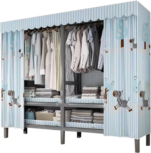 Miniatura 12 de large closets Folding Clothes Closet Metal Iron Wardrobe Closet Portable Closets for Hanging Clothes Easy to Assemble Saves Space Closet Space-saving