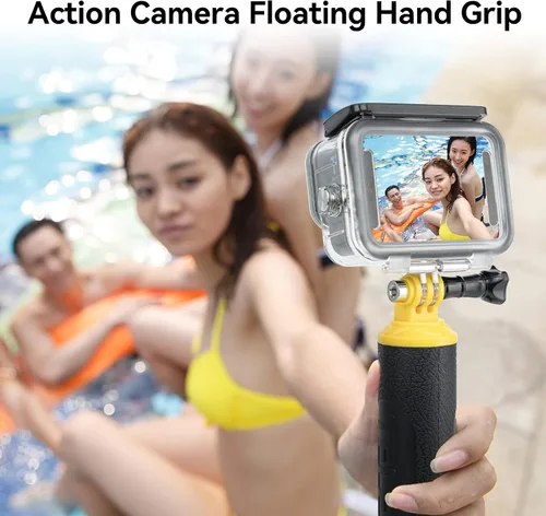 Miniatura 5 de TELESIN Empuñadura flotante para GoPro Hero 13 12 11 10 9 8 7+ Series, DJI, Insta360 más cámaras de acción, palo de selfie submarino adecuado