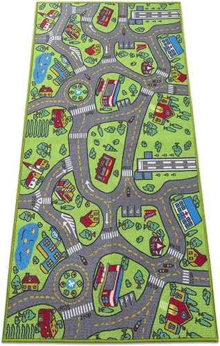 Miniatura 5 de Alfombra infantil con diseño de vida urbana, aprende a divertirse, educativa para niños, sistema de tráfico vial, centro de actividad multicolor