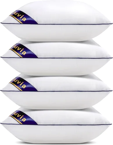 Siluvia juego de 4 rellenos de almohada de 18 x 18 pulgadas decorativos - Rellenos cuadrados para almohadas de 18 pulgadas con funda de 100% algodón