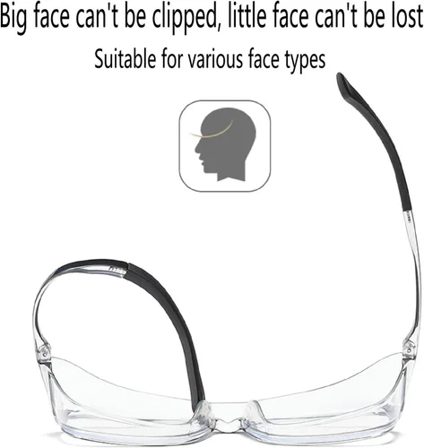 Miniatura 8 de willochra Paquete de 2 gafas de seguridad antivaho con protección lateral, bloqueo de luz azul, cómodas gafas de laboratorio transparentes