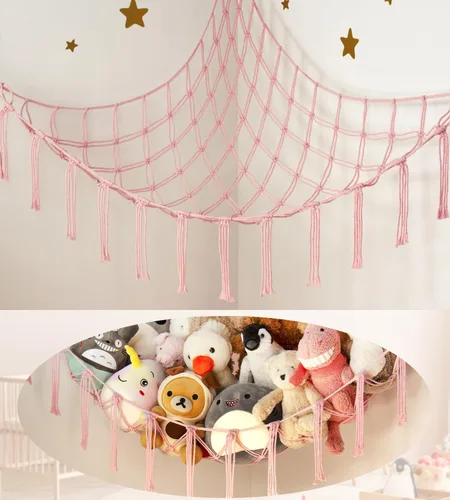 Miniatura 17 de mirolam Hamaca para Animales de Peluche - Red Grande para Animales de Peluche para Juguetes de Esquina - Organizador de Almacenamiento Colgante