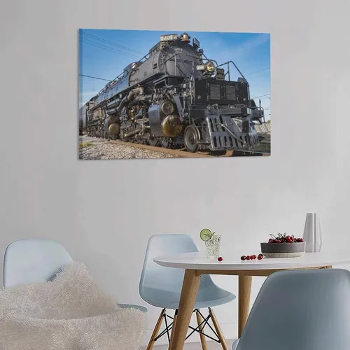 Miniatura 2 de Union Pacific 4014 - Póster de lona de tren de locomotora para niño grande, decoración de dormitorio, paisaje deportivo, oficina, habitación
