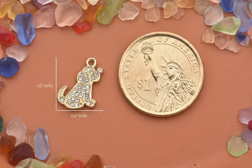 Miniatura 4 de Paquete de 20 dijes de diamantes de imitación chapados en oro, accesorios de cristal para collares, pulseras, joyería, manualidades, bricolaje