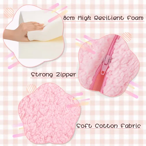 Miniatura 5 de SLIGUY Sofá convertible para niños pequeños, sofá a tumbona, funda de sherpa, color rosa oscuro Rosa Sherpa